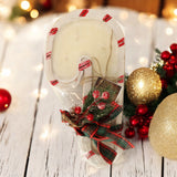 Candy Cane Wooden Dough Bowl with Decorative Bow