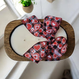 Valentine's Day Wooden Dough Bowl  Candle