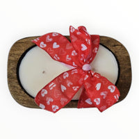 Valentine's Day Wooden Dough Bowl  Candle