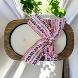 Valentine's Day Wooden Dough Bowl  Candle