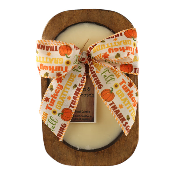 Bourbon & Butterscotch Scented Dough Bowl Candle