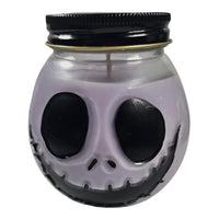 XL Purple Jack Skull Hand Painted Candle