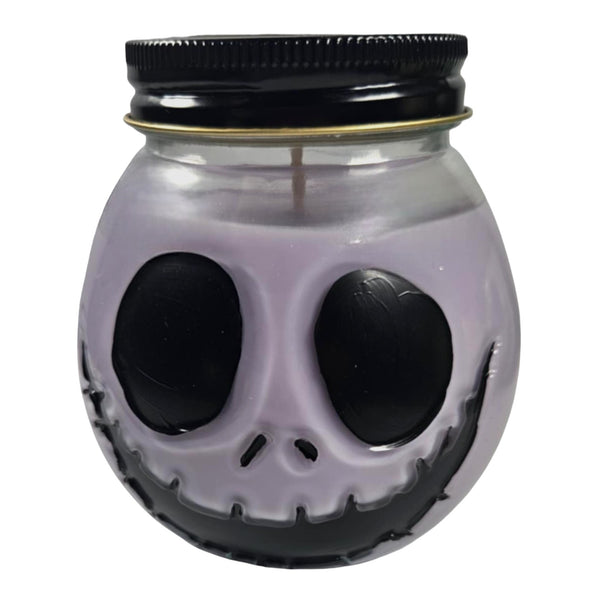 XL Purple Jack Skull Hand Painted Candle