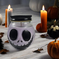 XL Purple Jack Skull Hand Painted Candle