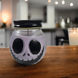 XL Purple Jack Skull Hand Painted Candle