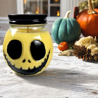 XL Yellow Jack Skull Hand Painted Candle