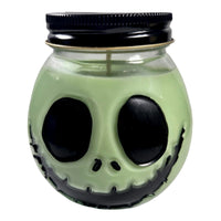 XL Green Jack Skull Hand Painted Candle