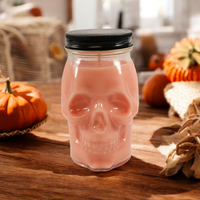 Pumpkin Caramel Crunch Scented Skull Candle