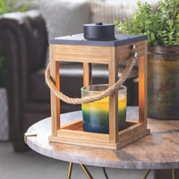 Wood & Rope Candle Warmer Lantern