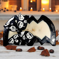 Halloween Bat Wooden Dough Bowl Candle