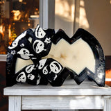 Halloween Bat Wooden Dough Bowl Candle