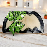 Halloween Bat Wooden Dough Bowl Candle