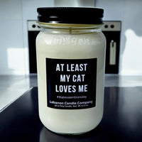 Funny Cat Loves Me Valentines Candle