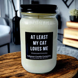 Funny Cat Loves Me Valentines Candle