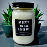 Funny Cat Loves Me Valentines Candle