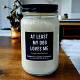 Funny Dog Loves Me Valentines Candle