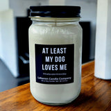 Funny Dog Loves Me Valentines Candle