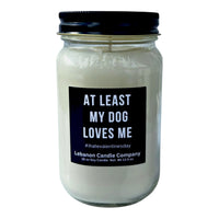 Funny Dog Loves Me Valentines Candle