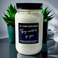 Funny Feelings For You Valentines Candle